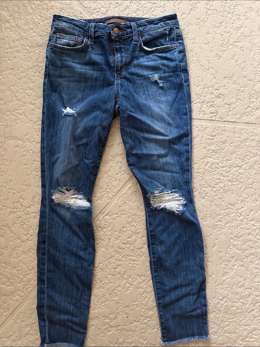 Joe's Jeans Distressed Dark Blue Skinny Jeans